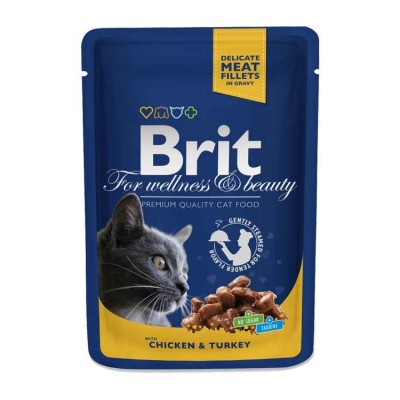 Brit Premium Cat wet Food Chicken Turkey for Cat 80gm